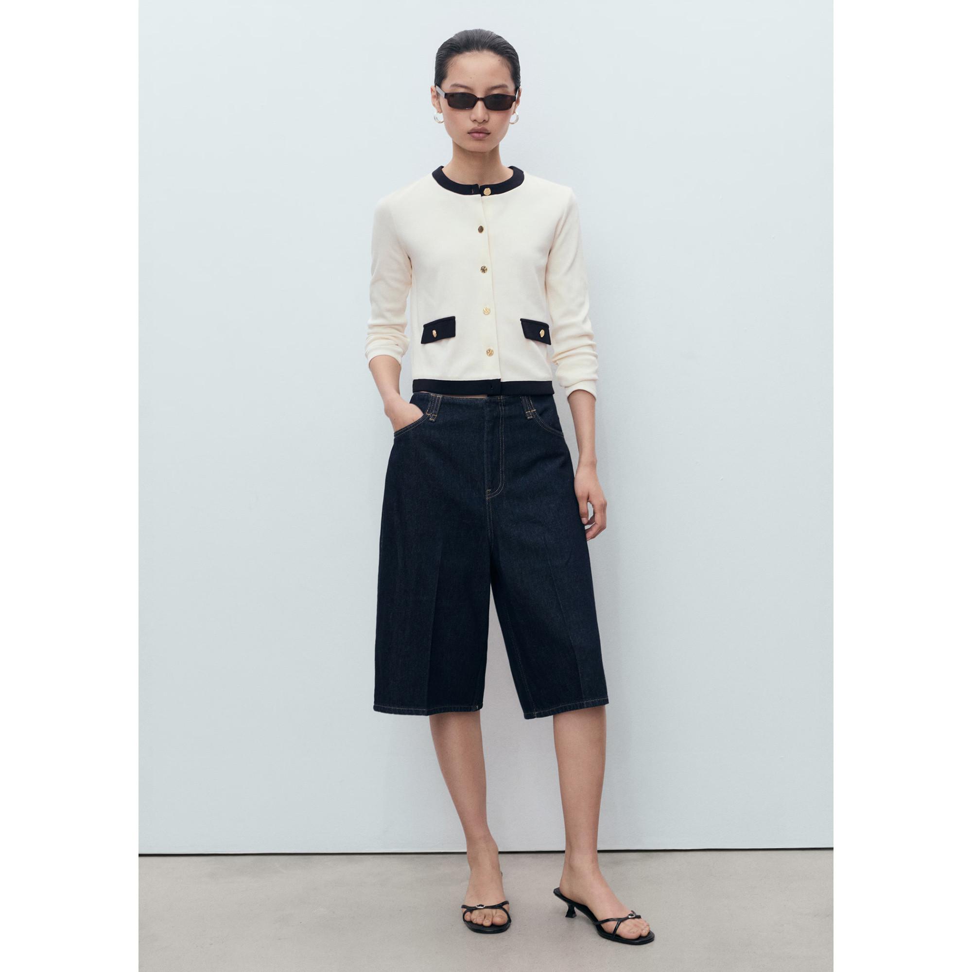 MANGO PERI Cardigan mit Kontrastbesatz  