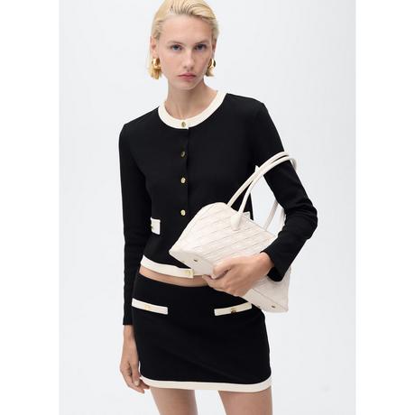 MANGO PERI Cardigan Kontrastbesatz  