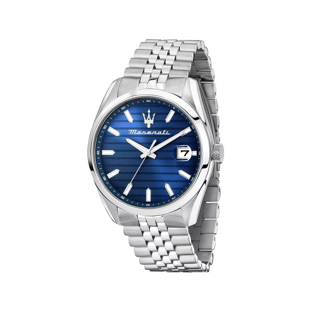 Maserati Attrazione R8853151028 Analog Watch Silver Blue 43mm