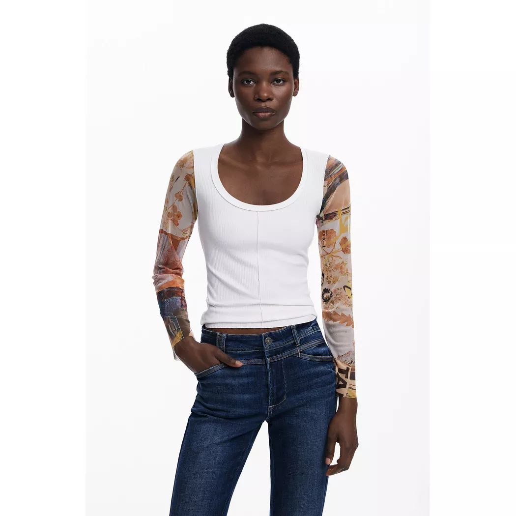 Desigual Chemise maille à manches longues WHITE M female 6