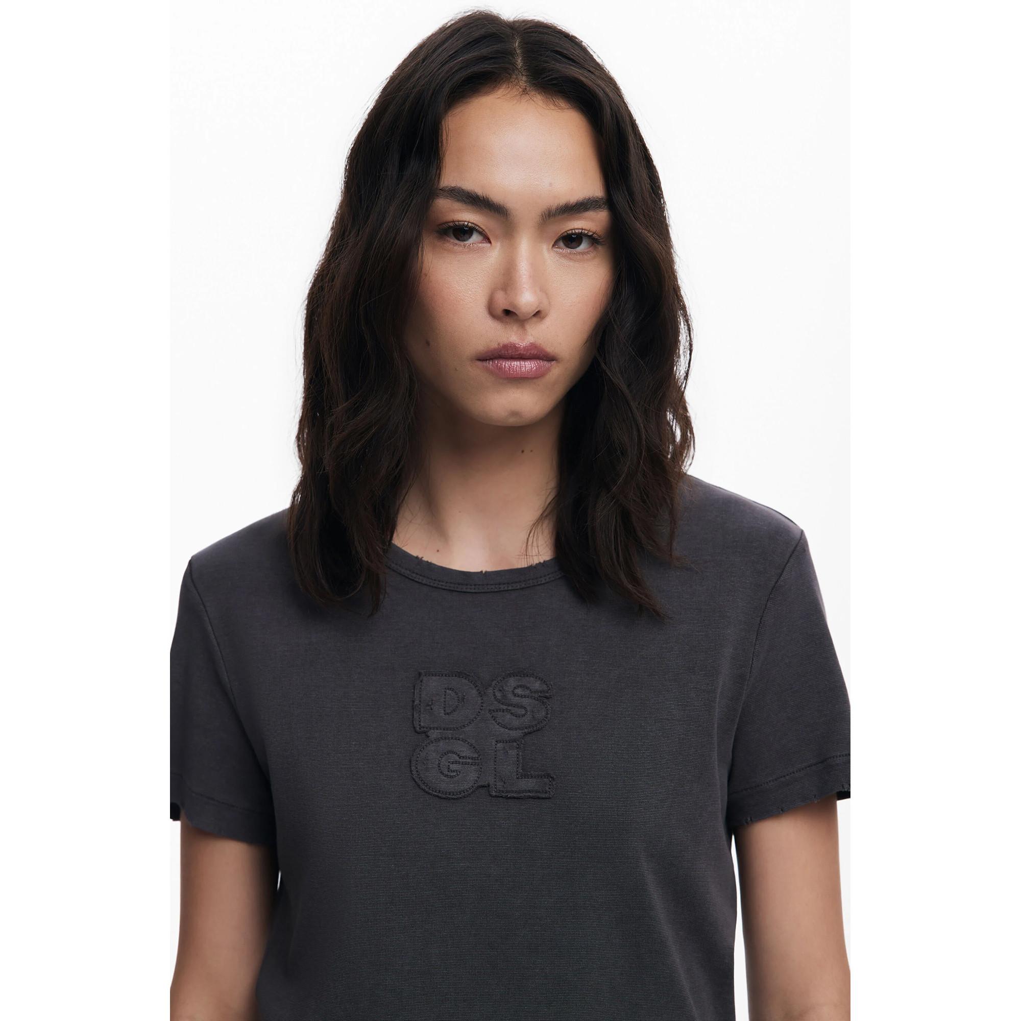 Desigual T-Shirt mit geprägtem Logo  