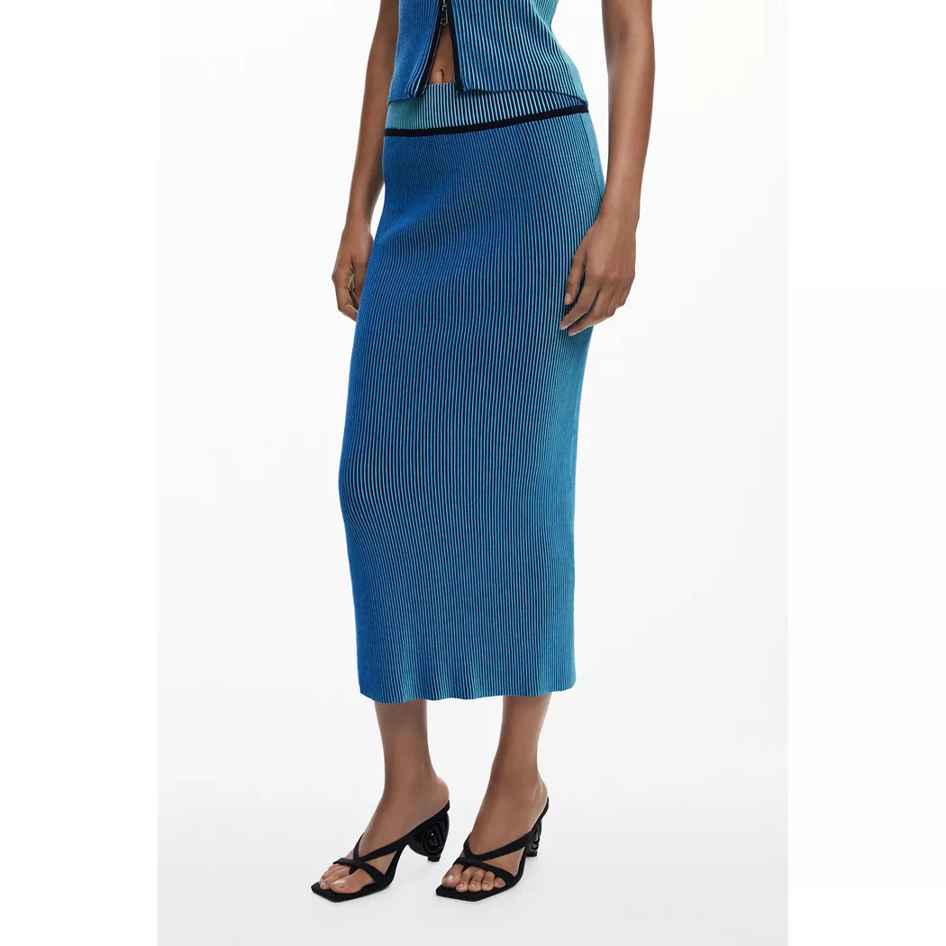 Desigual Jupe denim patch BLUE L female