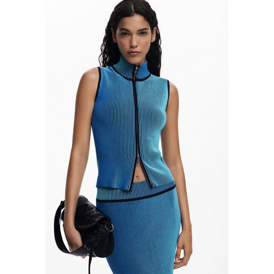 Desigual Gerippter Strick Midi Rock  