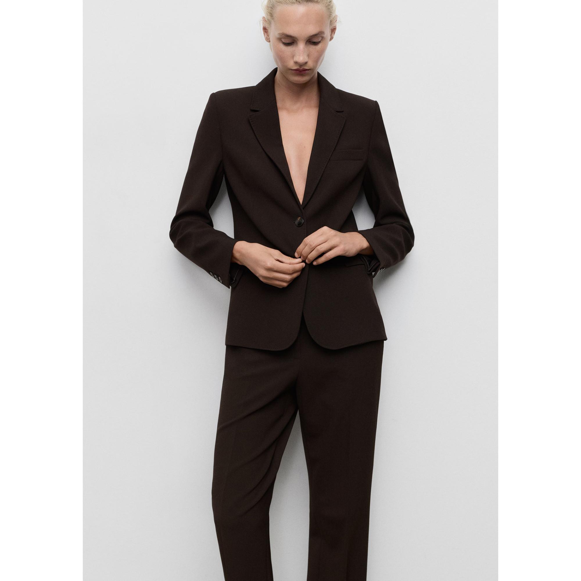 MANGO Bergen Straight Leg High Waist Pantaloni  