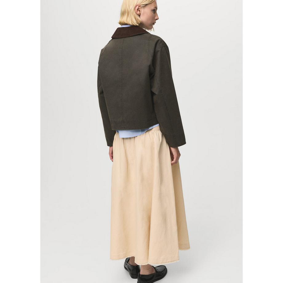 MANGO GARDEN Giacca di Jeans Collo in Velluto a Coste  