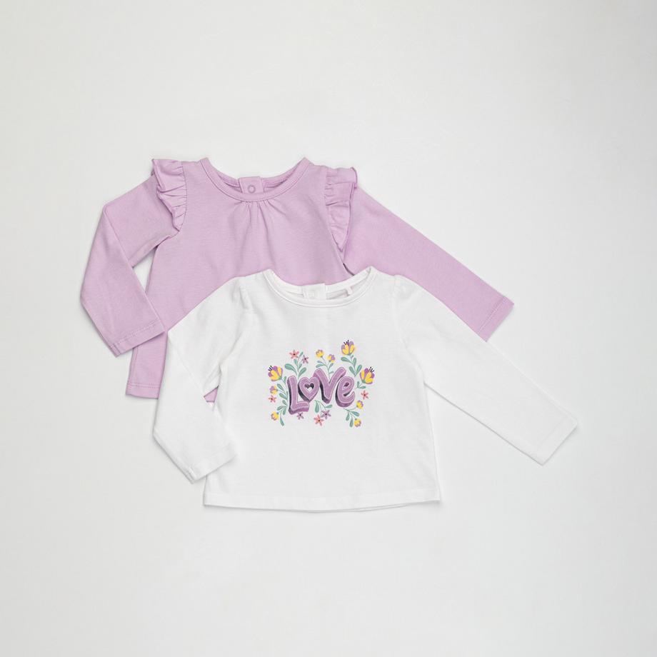 T-shirt, maniche lunghe, 2-pack