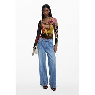 Desigual T-Shirt Maniche Lunghe Stampa Orientale  