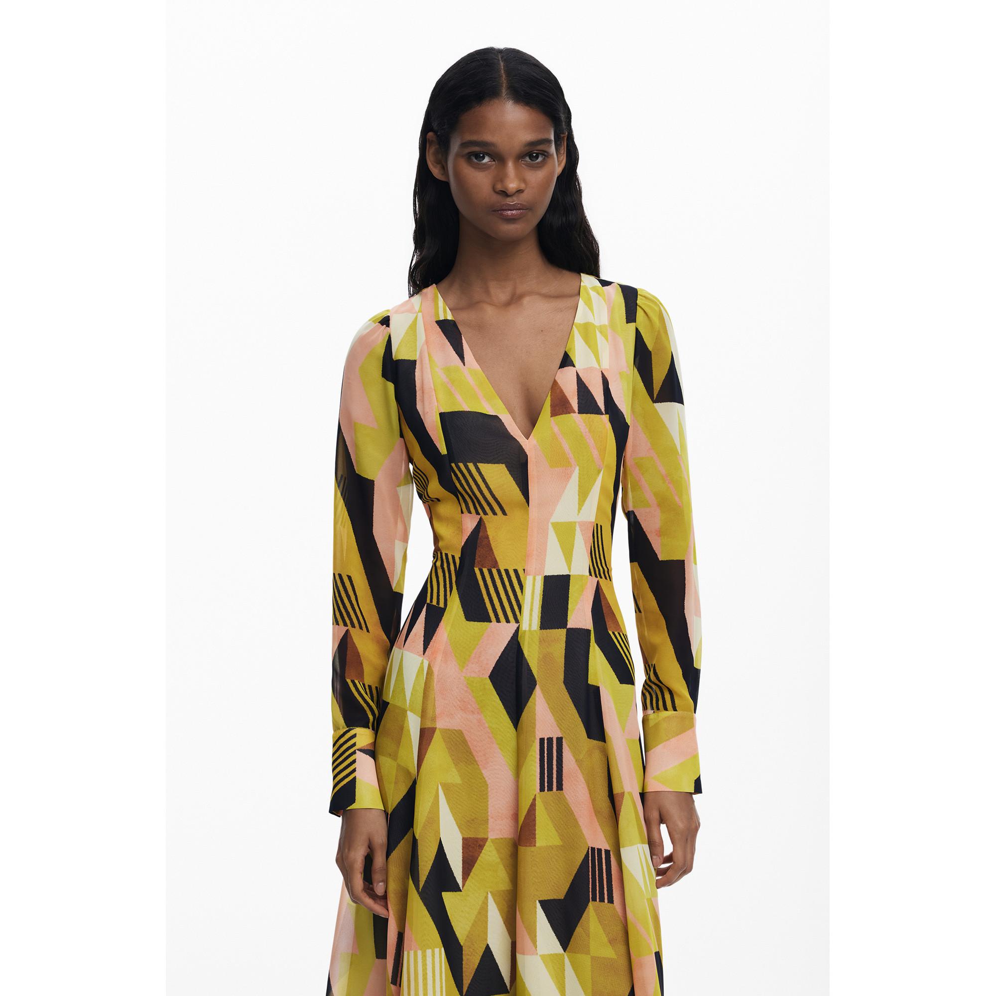 Desigual Abito Midi Stampa Geometrica  