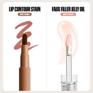 Huda Beauty  Makeout Sesh Lip Duo Peachy Nudes - Set per labbra 