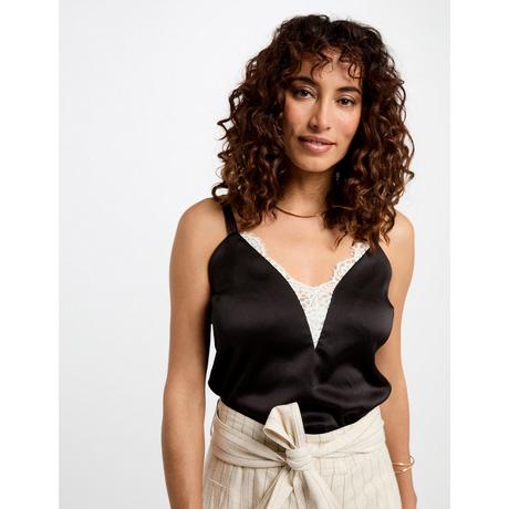 MORGAN Top Cami Raso Bordo Pizzo  