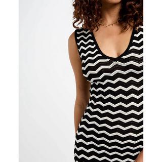 MORGAN Ärmelloses Chevron-Muster Midikleid  