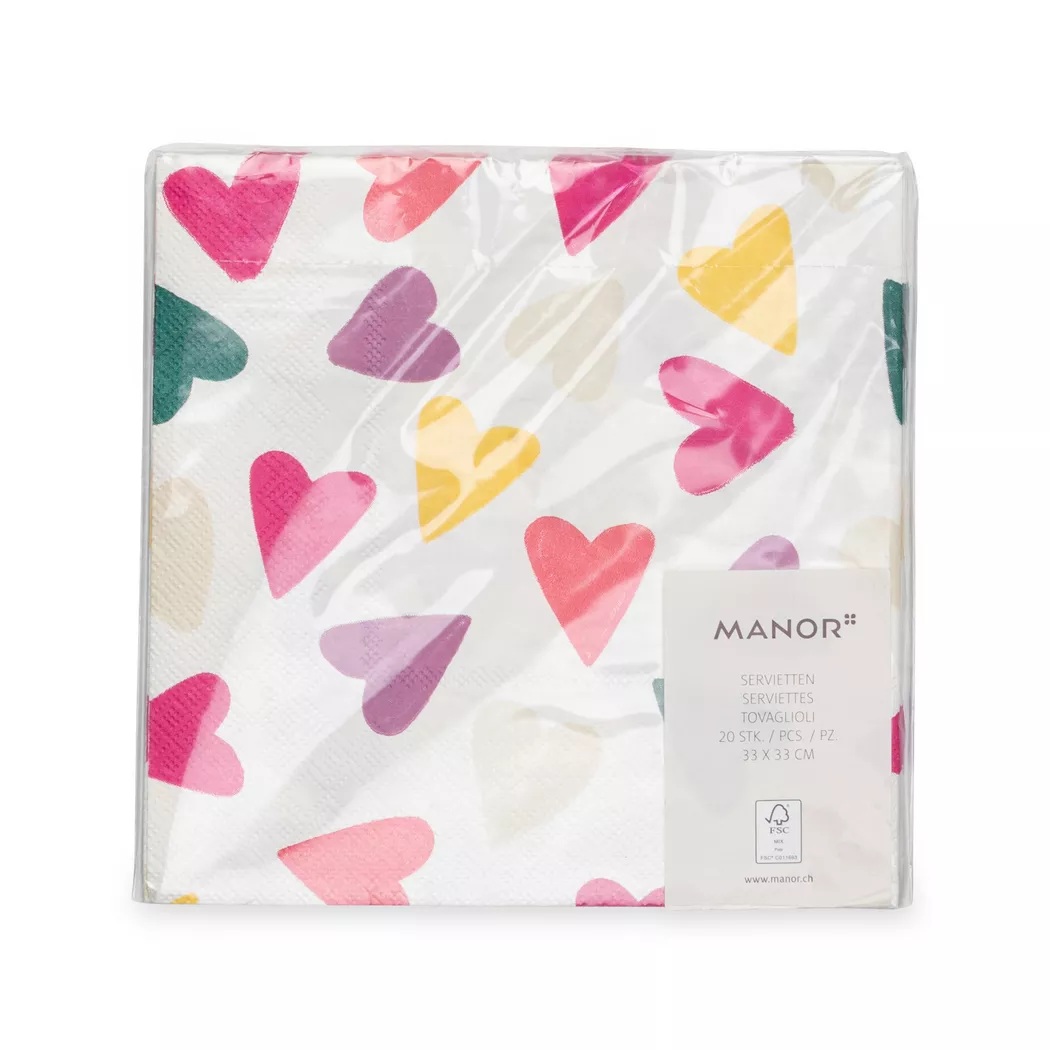 Manor - Papierservietten, 20 Stück, 33cm, Multicolor 3