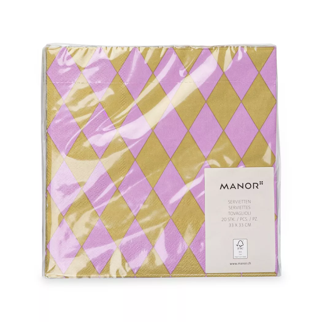 Manor - Papierservietten, 20 Stück, 33cm, Multicolor 4