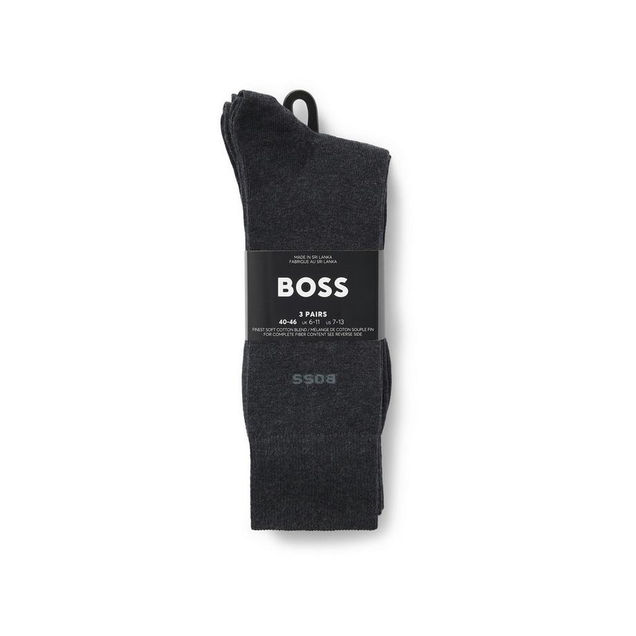 BOSS Lot de 3 paires de chaussettes hauteur mollet  