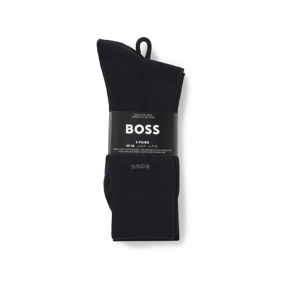 BOSS Lot de 3 paires de chaussettes hauteur mollet  