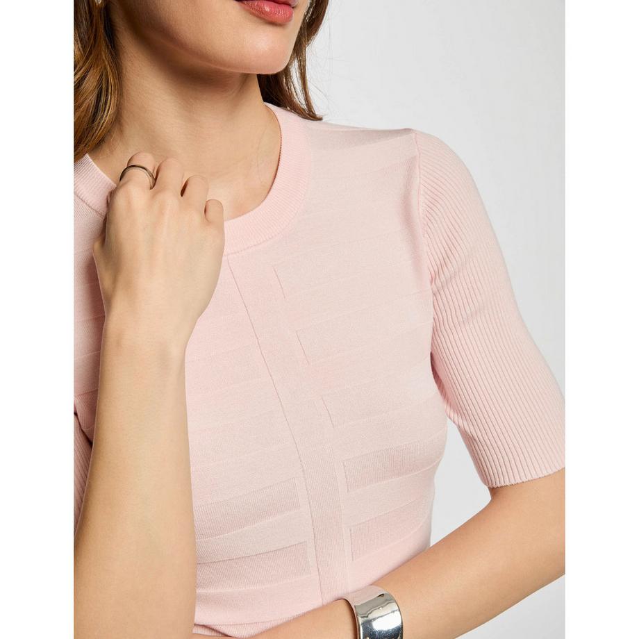 MORGAN Pullover a Costine Maniche Corte  