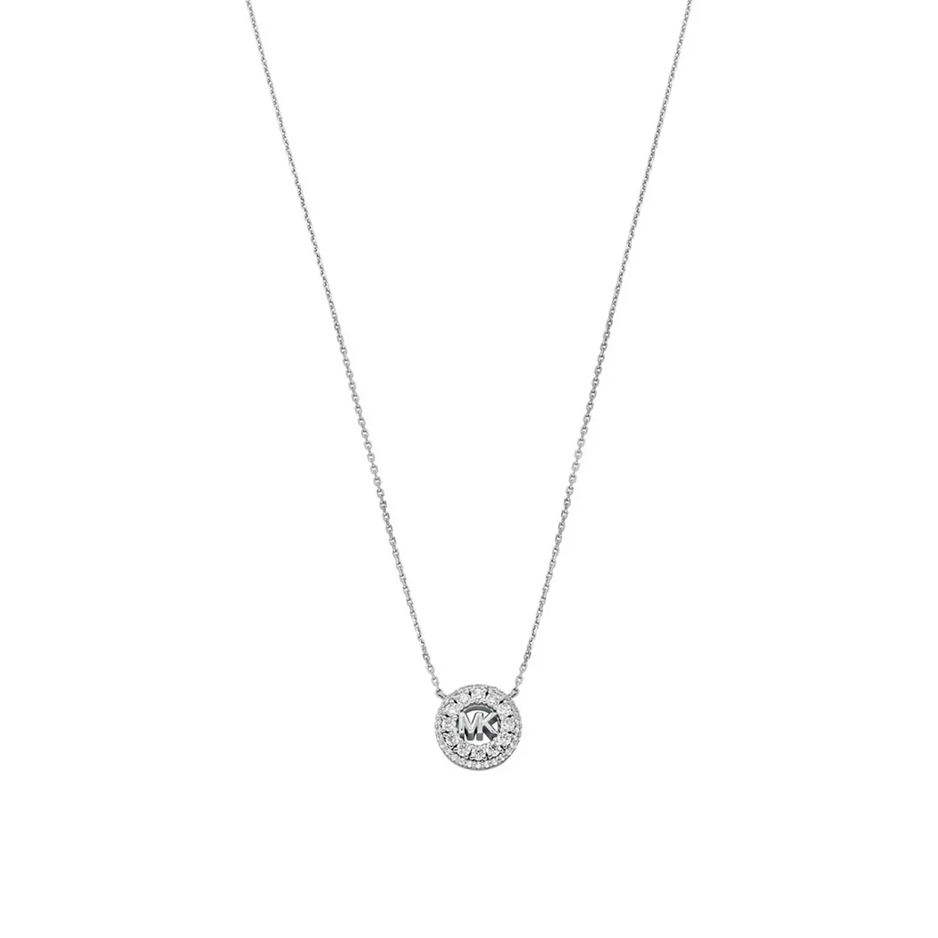 Kette mit Anhänger MICHAEL KORS "Schmuck Geschenk Silber 925 Halsschmuck PREMIUM", silber (silberfarben, kristallweiß), Halsketten, Damen, Silber 925 (Sterlingsilber), L: 45,5 B: 1mm, mit Zirkonia (synth.), B:1mm