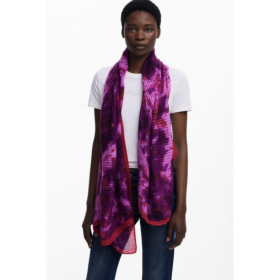 Desigual Plissierter Foulard mit Blumenmuster  