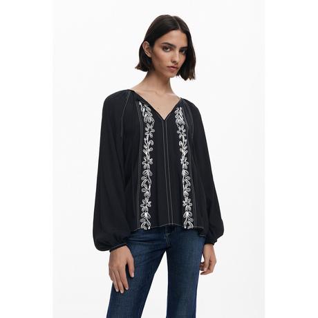 Desigual Bestickte Langarmbluse  