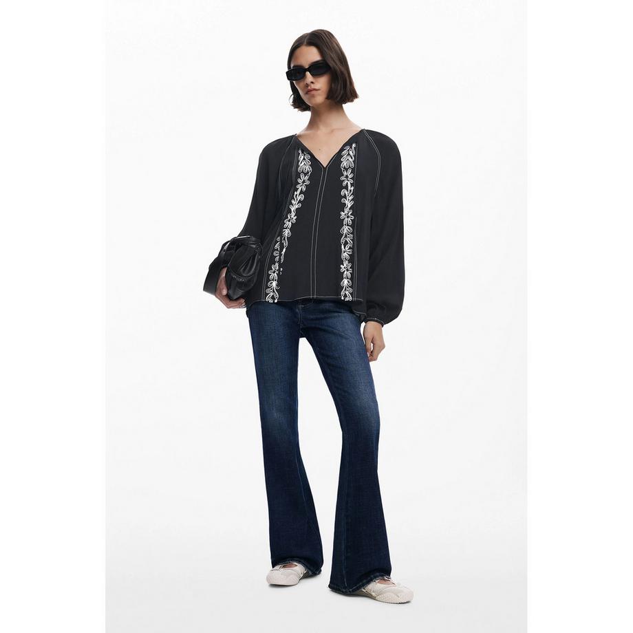 Desigual Chemisier brodé à manches longues  