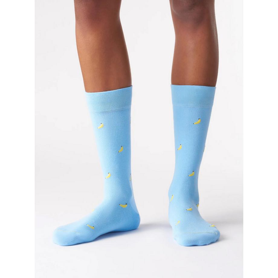von Jungfeld Chaussettes hauteur mollet motif banane  