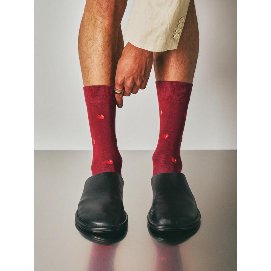 von Jungfeld Chaussettes hauteur mollet Apple Bordeaux Red  