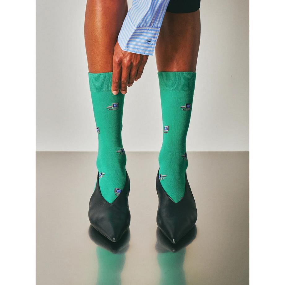 von Jungfeld Chaussettes Hauteur Mollet Motif Ordinateur  