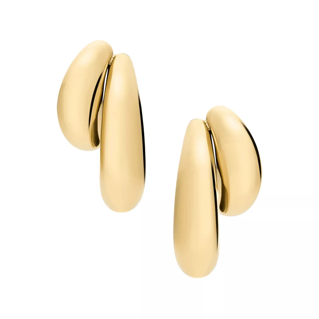 Paar Ohrstecker FOSSIL "Schmuck Geschenk Edelstahl JEWELRY", gold (gelbgoldfarben, edelstahlfarben), Ohrringe, Damen, Edelstahl