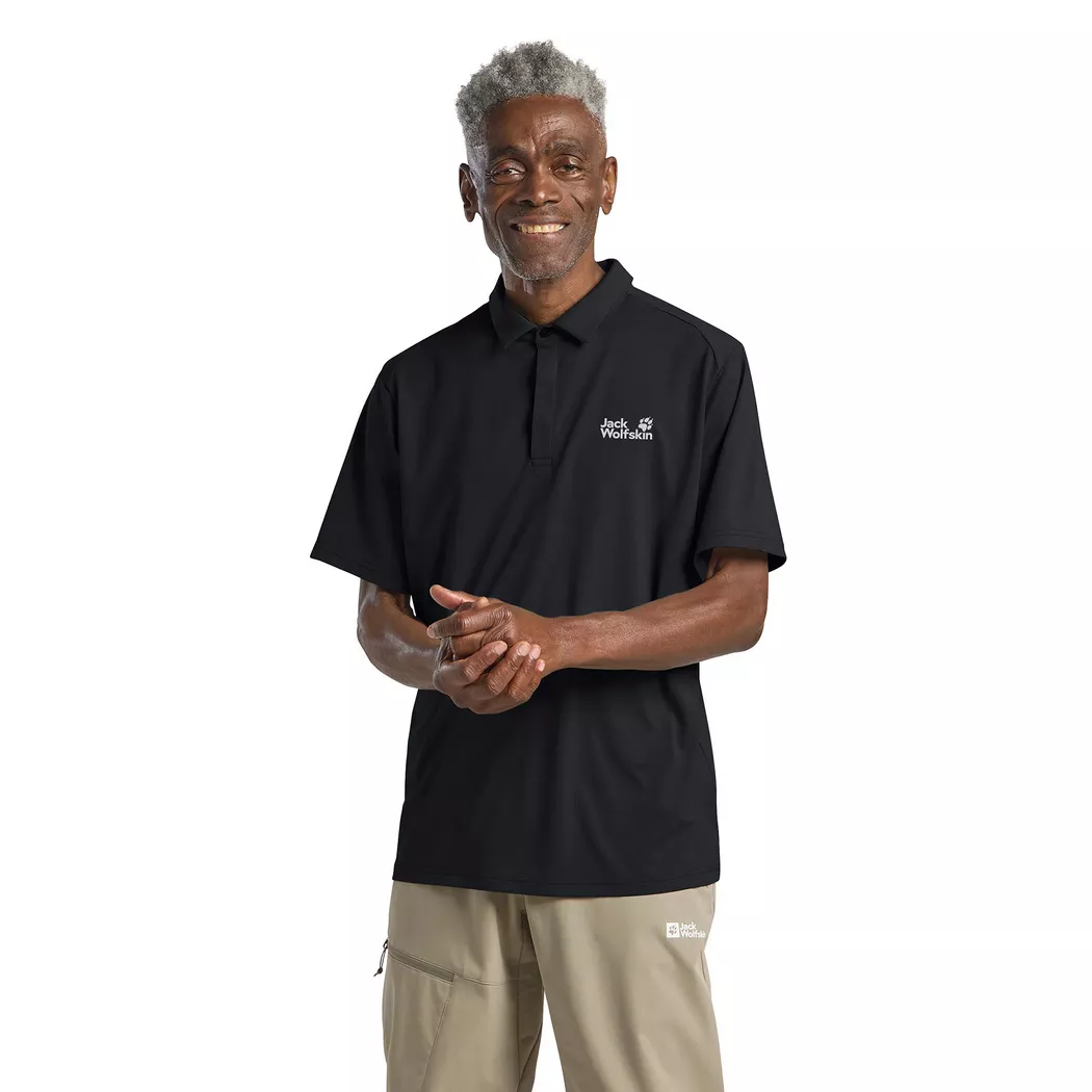 Jack Wolfskin - Polo Shirt, für Herren, Black, Größe 2XL