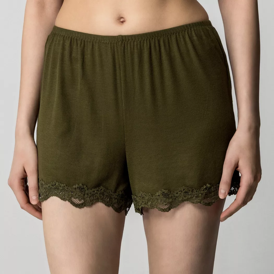 Manor Woman - Pyjamashorts, für Damen, Olivegrün, Größe M