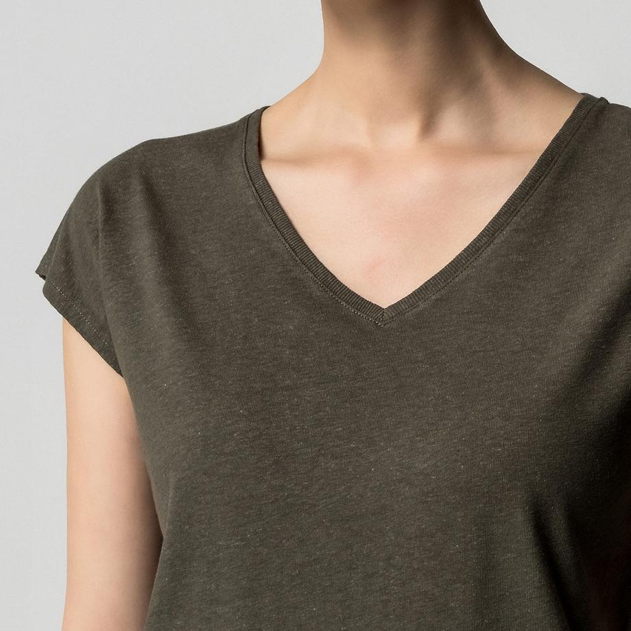 Manor Woman T-shirt Manches Courtes Mélange Lin  