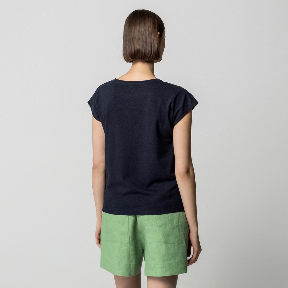 Manor Woman T-shirt Maniche Corte Misto Lino  