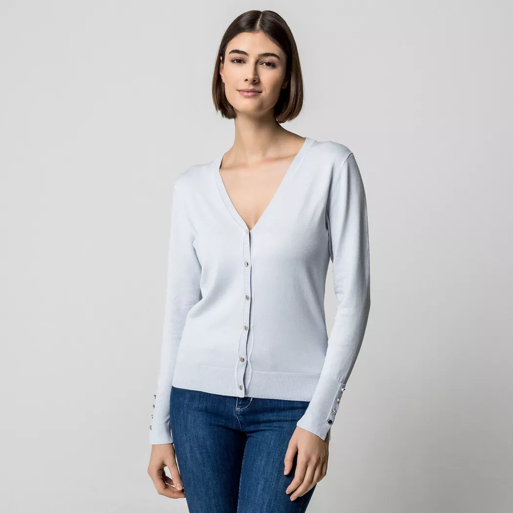 Manor Woman - Cardigan, für Damen, Grau-Blau, Größe L