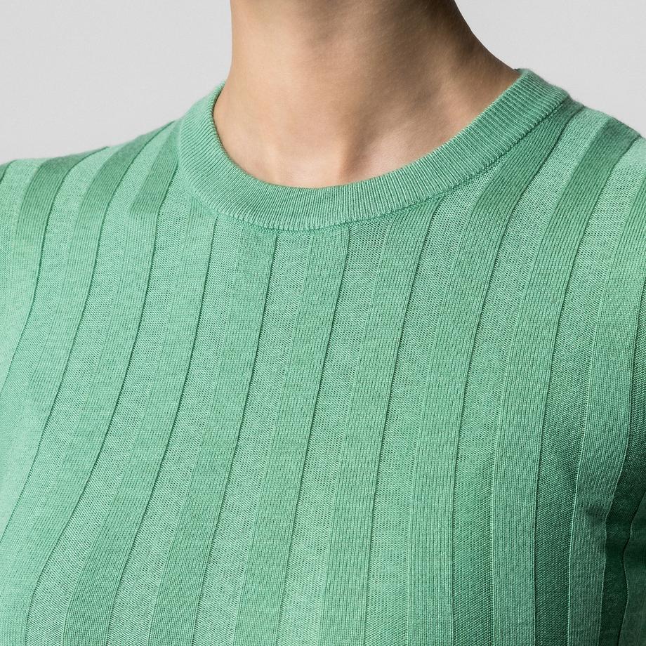 Manor Woman Kurzarm Gerippter Strickpullover  