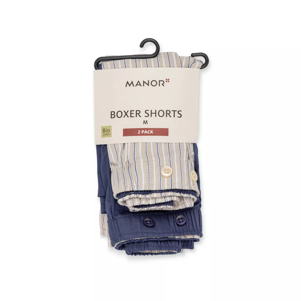 Manor Man - Boxershorts, 2er-Pack, für Herren, Multicolor, Größe L