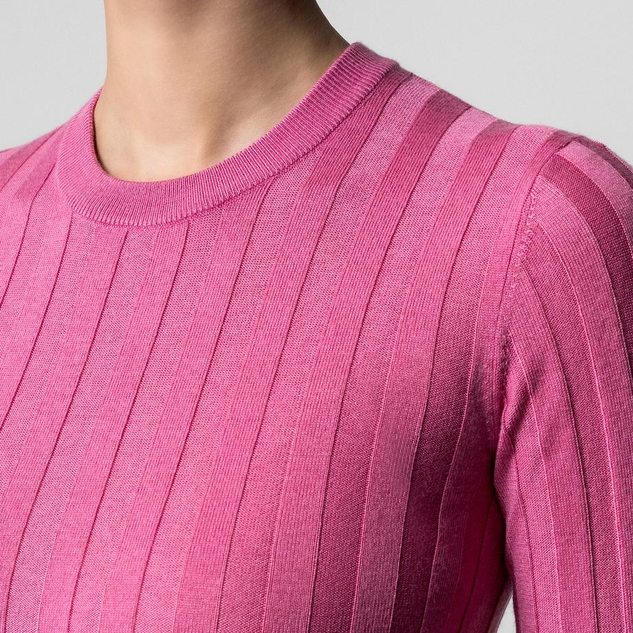 Manor Woman Kurzarm Gerippter Strickpullover  