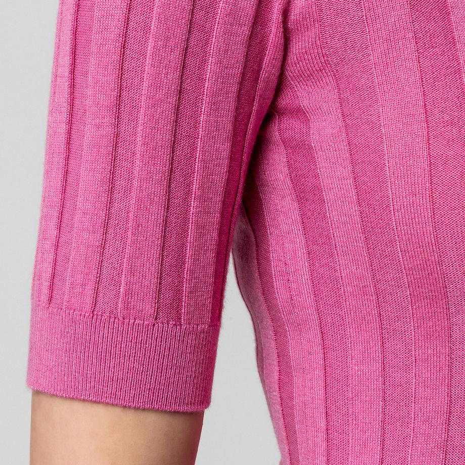 Manor Woman Kurzarm Gerippter Strickpullover  