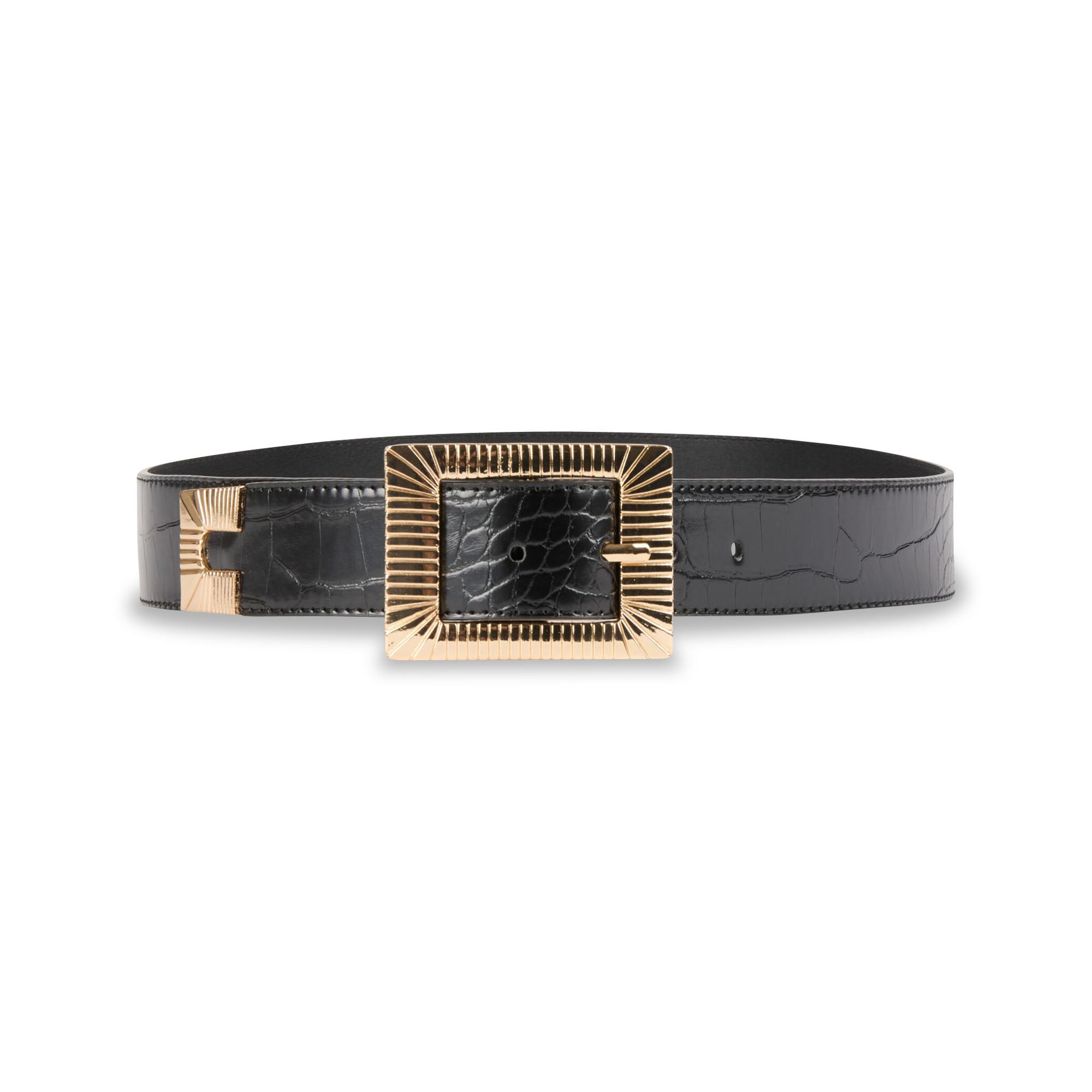 MORGAN Ceinture gaufrée crocodile avec boucle carrée  
