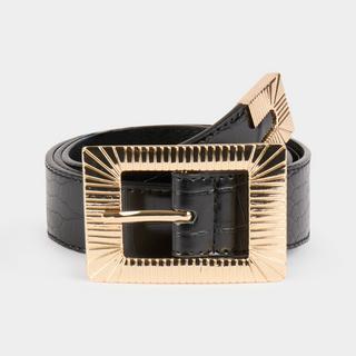 MORGAN Ceinture gaufrée crocodile avec boucle carrée  