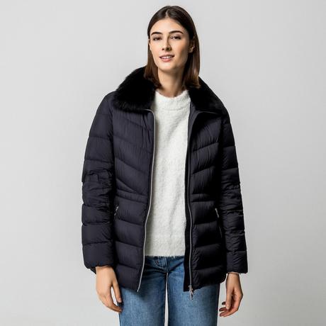 MOOSE KNUCKLES Daunenjacke mit abnehmbarem Shearling-Besatzkragen  