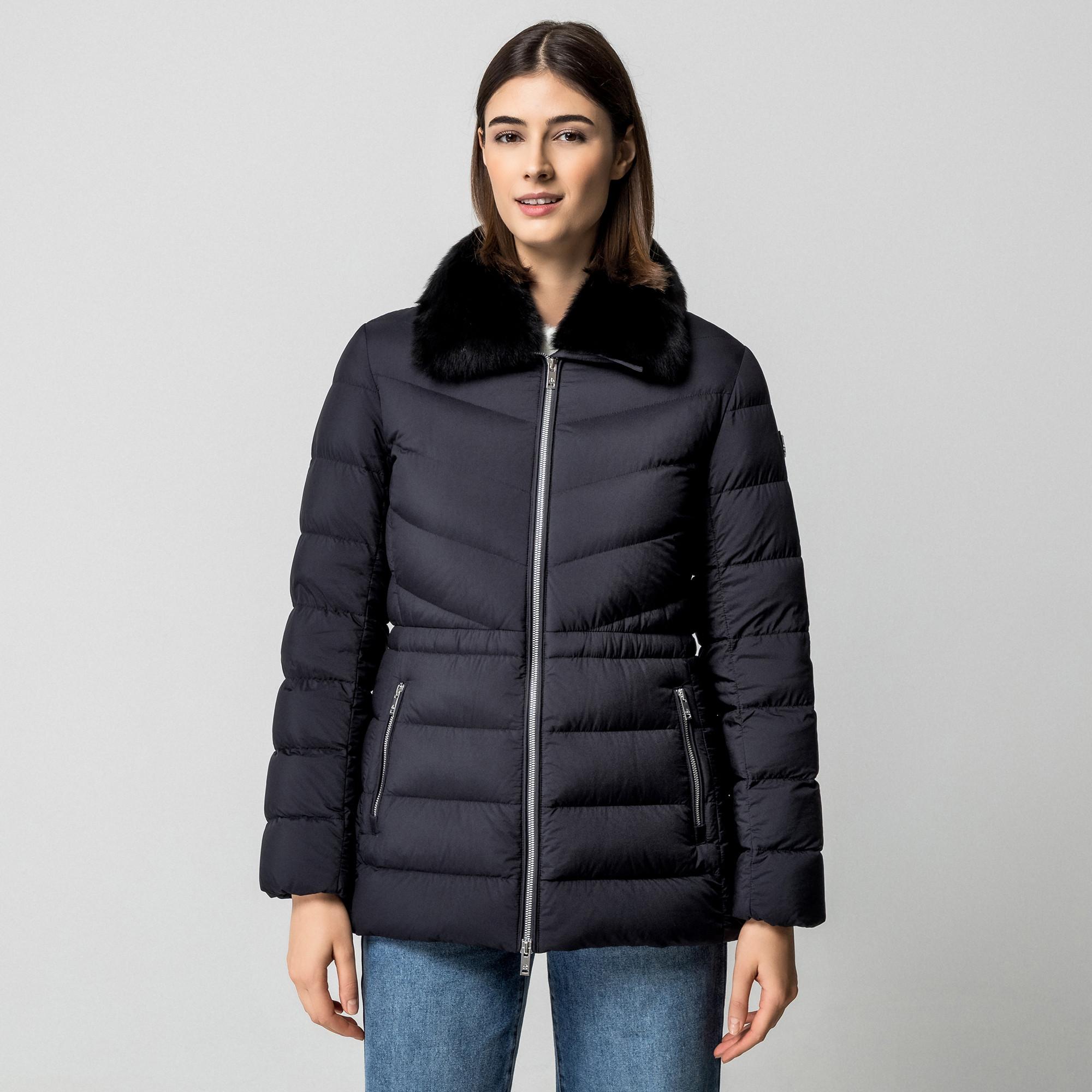 MOOSE KNUCKLES Daunenjacke mit abnehmbarem Shearling-Besatzkragen  