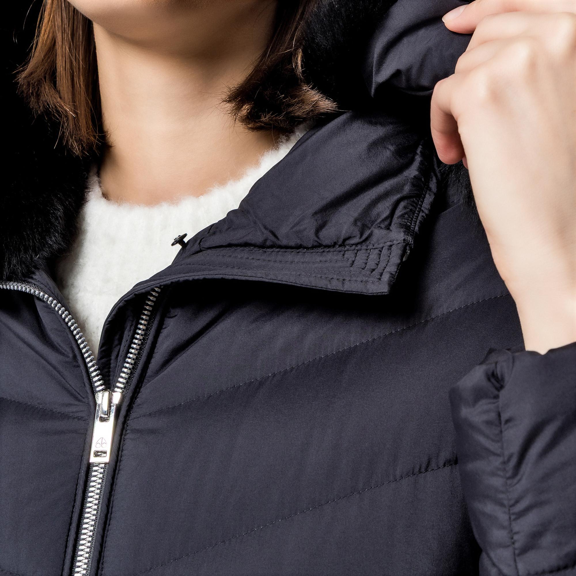 MOOSE KNUCKLES Daunenjacke mit abnehmbarem Shearling-Besatzkragen  