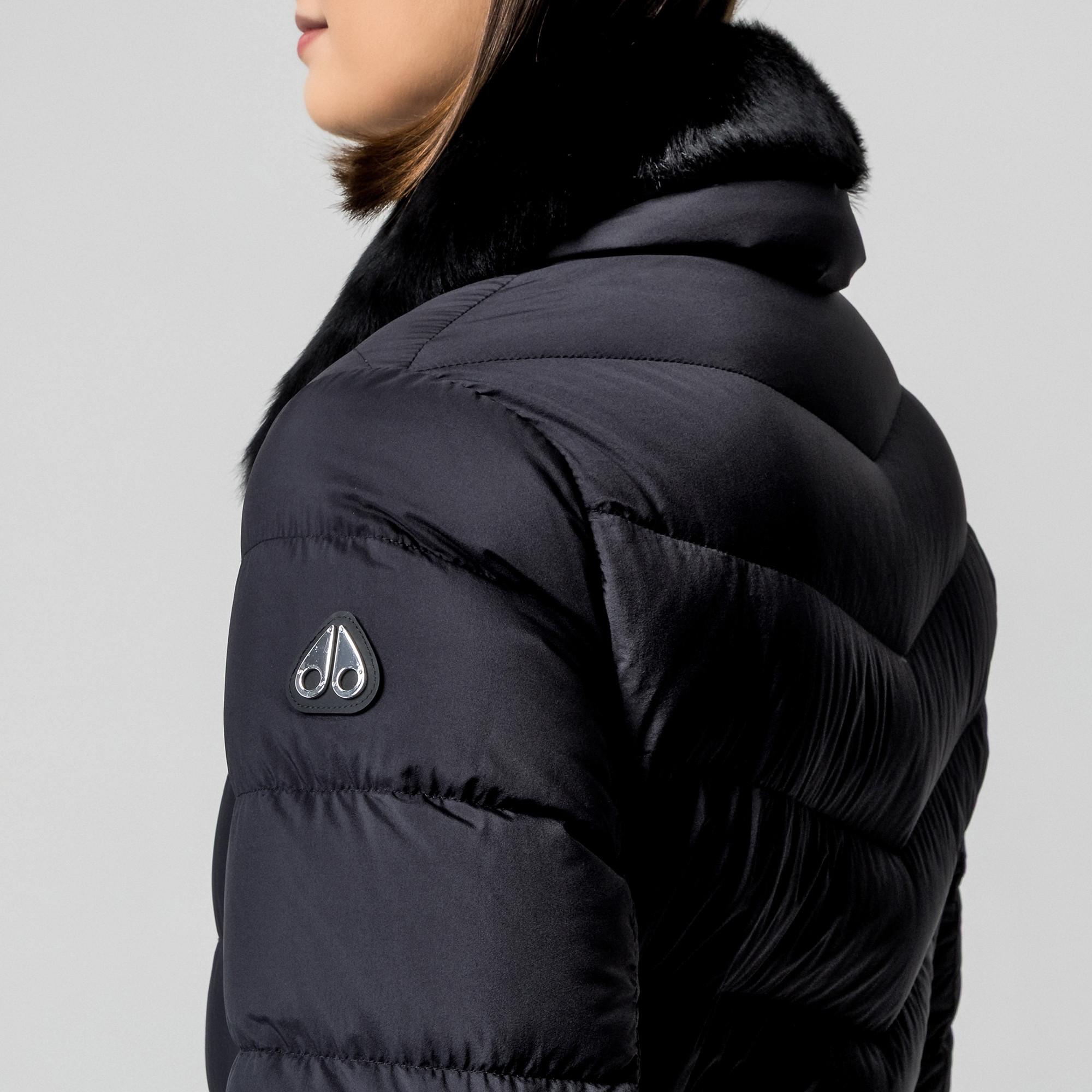 MOOSE KNUCKLES Daunenjacke mit abnehmbarem Shearling-Besatzkragen  