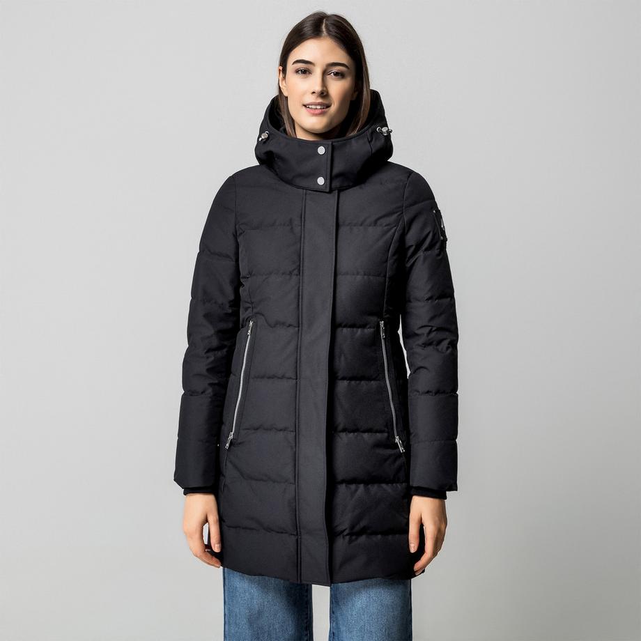 MOOSE KNUCKLES Cappotto imbottito in piuma con cappuccio staccabile  