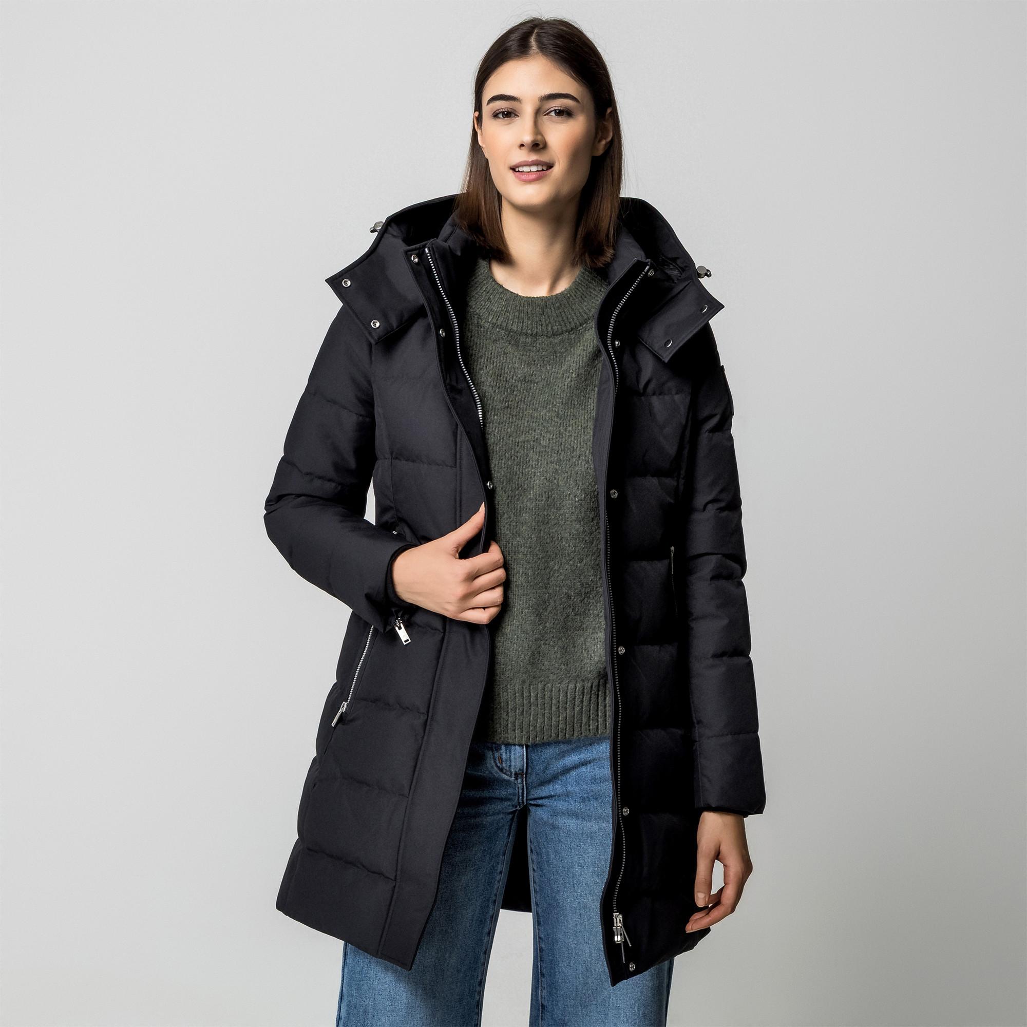 MOOSE KNUCKLES Gepolsterter Daunenmantel mit abnehmbarer Kapuze  