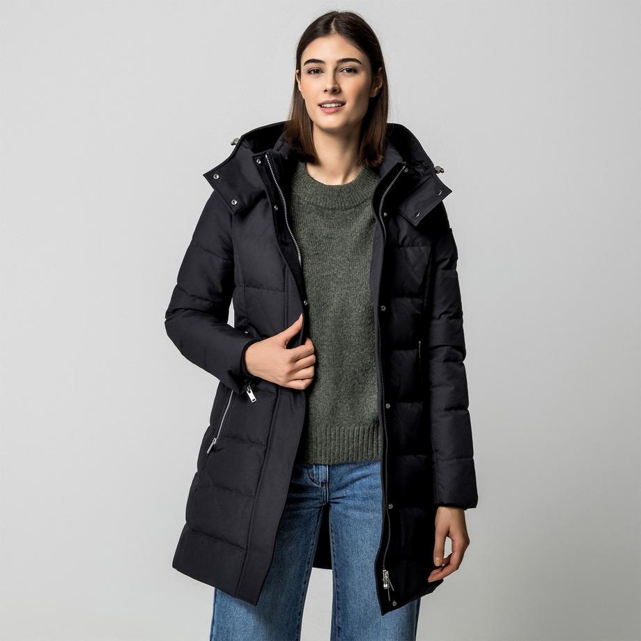 MOOSE KNUCKLES Cappotto imbottito in piuma con cappuccio staccabile  