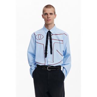 Desigual Langarmhemd Abstrakte Stickerei  