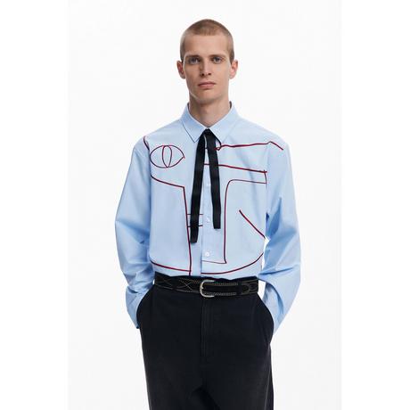 Desigual Langarmhemd Abstrakte Stickerei  