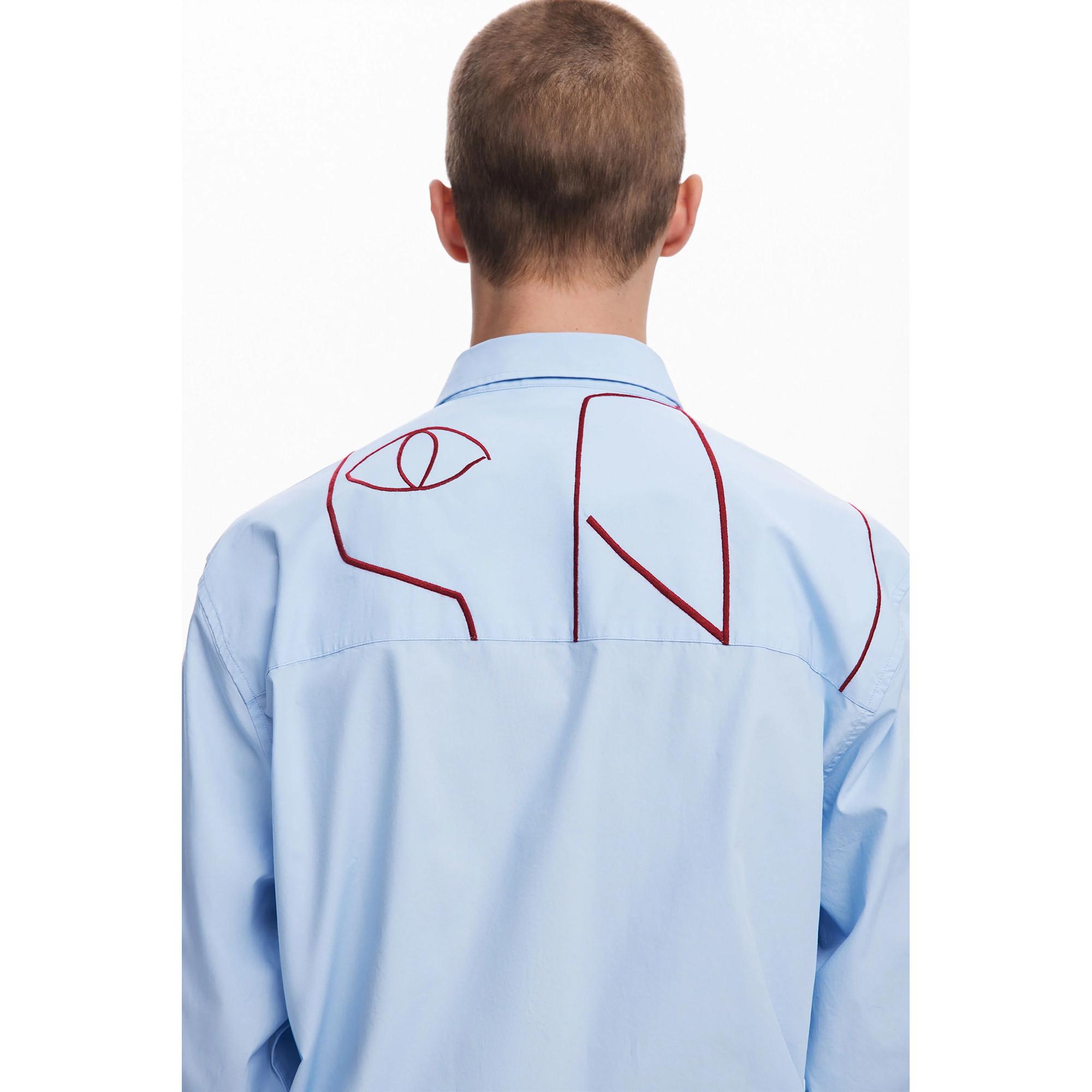 Desigual Langarmhemd Abstrakte Stickerei  