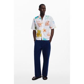 Desigual Kurzarmhemd Tropisches Blattmuster  